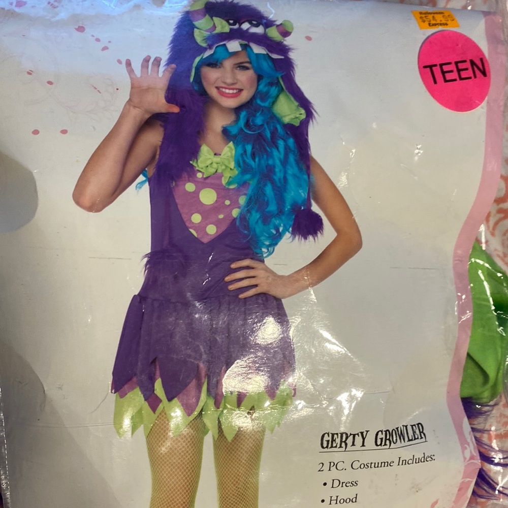 Kids / pre-teen Gerty Growler Purple monster Halloween Costume